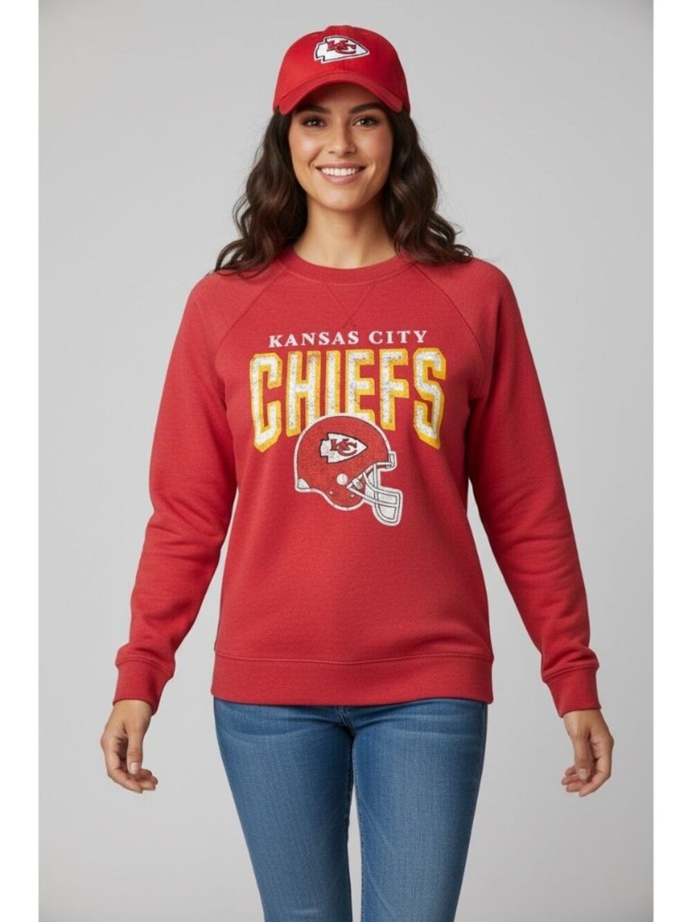 Women's Kansas City Chiefs Red Pullover Sweatshirt NFL Team Apparel Medium